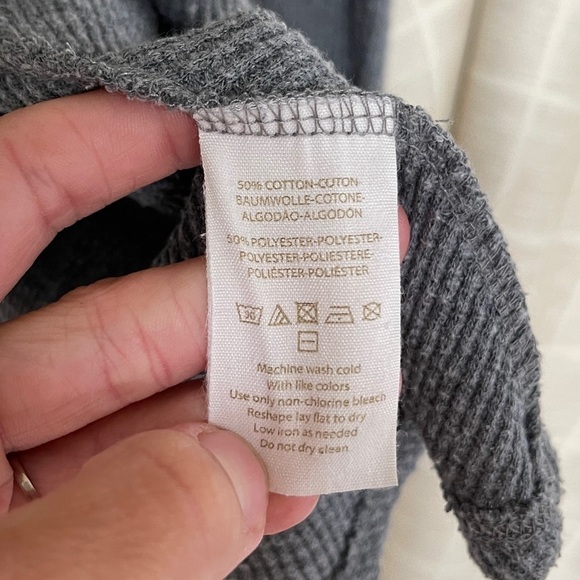 Free People Gray Long Sleeve Thermal Top - Picture 5 of 6